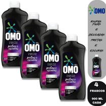 Kit 4 Sabão Líquido OMO Roupas Finas e Delicadas Roupas Pretas e Escuras 900ml