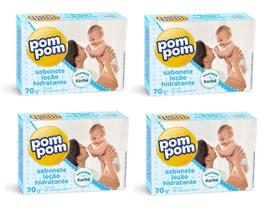 Kit 4 Sabonete Em Barra Pom Pom Hidratante 70g - Pom Pom