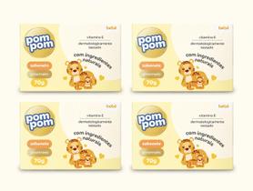 Kit 4 sabonete pompom barra 70g glicerinado Kit 4 sabonete pompom barra 70g glicerinado