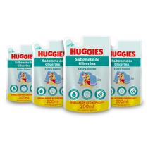 Kit 4 - Sabonete Refil Huggies Extra Suave 200 ml