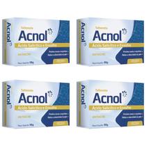 Kit 4 Sabonetes Acnol Arte Nativa 90g para Pele Oleosa Acneica Cravos e Espinhas Uso Diário Limpeza Profunda Controle da Oleosidade Kit 4 Sabonetes Acnol Arte Nativa 90g para Pele Oleosa Acneica Cravos e Espinhas Uso Diário Limpeza Profunda Controle da Oleosidade