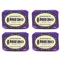 Kit 4 Sabonetes em Barra Toque de Lavanda Glicerina Vegetal Vegano Phebo 90g