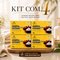 Kit 4 Sabonetes Nativa Brasil Açafrão Argila Branca Dolomita 90g Higiene Corporal Kit 4 Sabonetes Nativa Brasil Açafrão Argila Branca Dolomita 90g Higiene Corporal