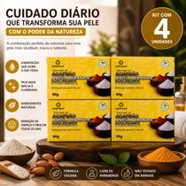Kit 4 Sabonetes Nativa Brasil Açafrão Argila Branca Dolomita 90g Higiene Corporal Kit 4 Sabonetes Nativa Brasil Açafrão Argila Branca Dolomita 90g Higiene Corporal