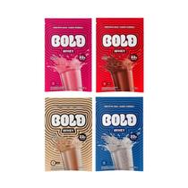 Kit 4 sabores whey protein sache 22g concentrado 30g bold