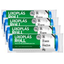 Kit 4 Saco de Lixo 30 Litros - Rolo com 20 sacos Kit 4 Saco de Lixo 30 Litros - Rolo com 20 sacos