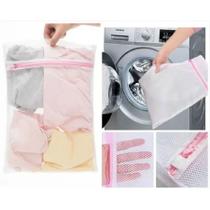 Kit 4 Saco Lavar Roupa Intima Lingerie Delicada Zíper 40x50