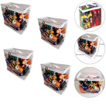 Kit 4 Saco Organizador Para Brinquedos Transparente Ziper