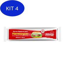 Kit 4 Saco Plástico Para Hambúrguer 500Un Vabene