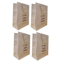 Kit 4 Sacolas Presente Dia das Mães Luxo Lembrancinha 31cm Kit 4 Sacolas Presente Dia das Mães Luxo Lembrancinha 31cm