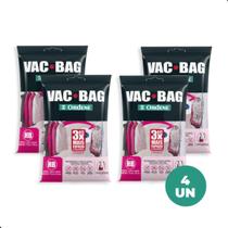 Kit 4 Sacos a Vácuo Organizador Hang Bag com Gancho Vac Bag