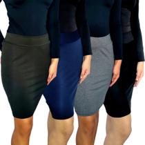 Kit 4 Saias Femininas Lápis Moda Evangélica Cós Lisas Cores Sortidas Suplex Pp ao Plus Size Kit 4 Saias Femininas Lápis Moda Evangélica Cós Lisas Cores Sortidas Suplex Pp ao Plus Size