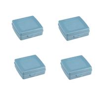 Kit 4 Sanduicheiras C/Trava 12x4Cm Plástico Azul-SANREMO