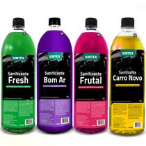Kit 4 Sanitizante Automotivo Limperza Cheirinho Bom Ar Carro Novo Frutal Fresh Vintex Vonixx