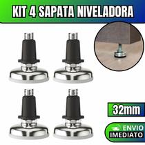 Kit 4 Sapata Niveladora Pé Nivelador Base Pezinho Para Móveis Com Bucha 21mm Kit 4 Sapata Niveladora Pé Nivelador Base Pezinho Para Móveis Com Bucha 21mm