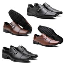 Kit 4 Sapato Social Masculino Liso Cadarço Sofisticado