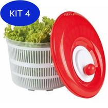 Kit 4 Seca Salada Secador Centrifuga Legumes Verduras 4,5