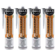 Kit 4 Selantes PU Calha e Rufo Selante de Poliuretano Adesivo Vedante Cinza Cibra Flex Kit 4 Selantes PU Calha e Rufo Selante de Poliuretano Adesivo Vedante Cinza Cibra Flex