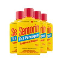 Kit 4 Semorin Gotas O Tira Ferrugem Roupas 50ml Cada