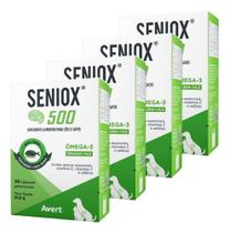 Kit 4 Seniox 500 Suplemento Cães Gatos Ômega-3 30 Caps Avert