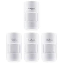 Kit 4 Sensores Infra Passivo Sem Fio Pet Immunity 20 Kg Uso Interno IVP 8000 PET Intelbras