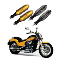 KIT 4 Seta Esportiva Pisca de Led Modelo P26 Para Moto SHADOW VT 600 Ano 2004 2005 2006 2007 2008 2009