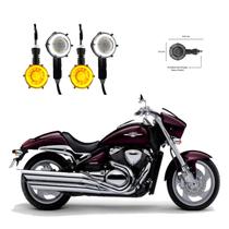 Kit 4 Seta Modelo P41 Farol Milha Custom para Moto P41 SUZUKI BOULEVARD M 1500 Ano 2011 2012 2013 Angel Eyes Redondo