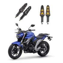 KIT 4 Seta Sequencial Pisca de Led Estrela Modelo P09S Moto FAZER 250 Ano 2010 2011 2012 2013 2014 2015