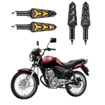 KIT 4 Seta Sequencial Pisca de Led Universal Estrela Modelo P09S Moto CG 150 FAN 2010 2011 2012 2013 2014 2015