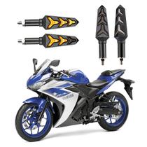 KIT 4 Seta Sequencial Pisca de Led Universal Estrela Modelo P09S Moto YMH YZF R3 2004 2005 2006 2007 2008 2009