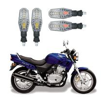 Kit 4 Setas Dianteiro e Traseiro Modelo PF-01 para Honda CB 500 2004 2005 2006 2007 2008 2009
