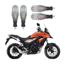 Kit 4 Setas Dianteiro e Traseiro Modelo PF-01 para Honda CB 500X 2004 2005 2006 2007 2008 2009