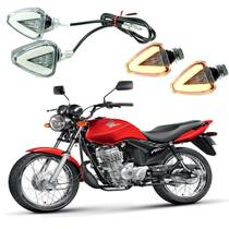 KIT 4 Setas Esportiva Pisca de Led Modelo P07 para Moto Honda CG 125 FAN 2010 2011 2012 2013 2014 2015