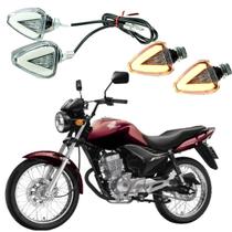 KIT 4 Setas Esportiva Pisca de Led Modelo P07 para Moto Honda CG 150 FAN 2010 2011 2012 2013 2014 2015