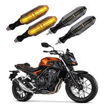 KIT 4 Setas Esportiva Pisca de Led Modelo P26 para Moto Honda CB 500F 2010 2011 2012 2013 2014 2015