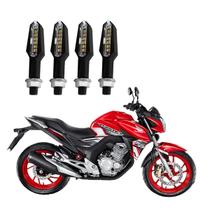 KIT 4 Setas Esportiva Pisca de Led Modelo P29 Para Moto Honda CB 250 TWISTER 2016 2017 2018 2019 2020 2021