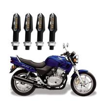 KIT 4 Setas Esportiva Pisca de Led Modelo P29 Para Moto Honda CB 500 2004 2005 2006 2007 2008 2009