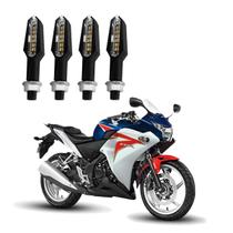 KIT 4 Setas Esportiva Pisca de Led Modelo P29 Para Moto Honda CBR 250R 2004 2005 2006 2007 2008 2009