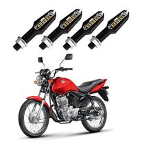 KIT 4 Setas Esportiva Pisca de Led Modelo P29 Para Moto Honda CG 125 FAN 2004 2005 2006 2007 2008 2009