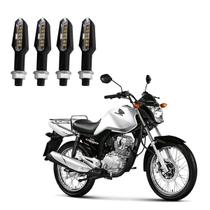 KIT 4 Setas Esportiva Pisca de Led Modelo P29 Para Moto Honda CG 150 CARGO 2004 2005 2006 2007 2008 2009