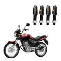 KIT 4 Setas Esportiva Pisca de Led Modelo P29 Para Moto Honda CG 150 FAN 2016 2017 2018 2019 2020 2021