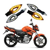 Kit 4 Setas Esportivas de Led P01 Modelo Flecha vazado para Moto FAZER 150 ANO 2004 2005 2006 2007 2008 2009