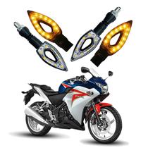 Kit 4 Setas Esportivas de Led P01 Modelo Flecha vazado para Moto Honda CBR 250R 2016 2017 2018201920202021