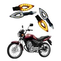 Kit 4 Setas Esportivas de Led P01 Modelo Flecha vazado para Moto Honda CG 150 FAN 2004 2005 2006 2007 2008 2009 Kit 4 Setas Esportivas de Led P01 Modelo Flecha vazado para Moto Honda CG 150 FAN 2004 2005 2006 2007 2008 2009