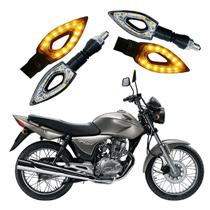 Kit 4 Setas Esportivas de Led P01 Modelo Flecha vazado para Moto Honda CG 150 TITAN ESD 2010 2011 2012 2013 2014 2015