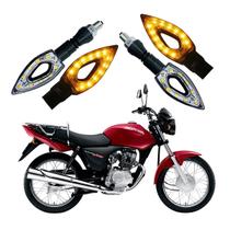Kit 4 Setas Esportivas de Led P01 Modelo Flecha vazado para Moto Honda CG 150 TITAN KS 2010 2011 2012 2013 2014 2015