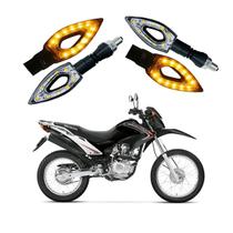 Kit 4 Setas Esportivas de Led P01 Modelo Flecha vazado para Moto Honda NXR 125 BROS ES 2004 2005 2006 2007 2008 2009 Kit 4 Setas Esportivas de Led P01 Modelo Flecha vazado para Moto Honda NXR 125 BROS ES 2004 2005 2006 2007 2008 2009