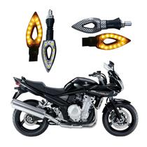 Kit 4 Setas Esportivas Led P01C Carbono Modelo Flecha vazado Moto Bandit 1250 Ano 2004 2005 2006 2007 2008 2009