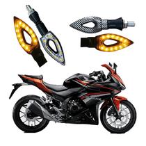 Kit 4 Setas Esportivas Led P01C Carbono Modelo Flecha vazado Moto CBR 500R Ano 2016 2017 2018 2019 2020 2021