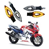 Kit 4 Setas Esportivas Led P01C Carbono Modelo Flecha vazado Moto CBR 600F Ano 2004 2005 2006 2007 2008 2009